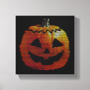 Glitchy TV Pumpkin Leinwanddruck