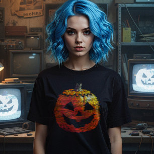 Glitchy TV Pumpkin Women's T-Shirt