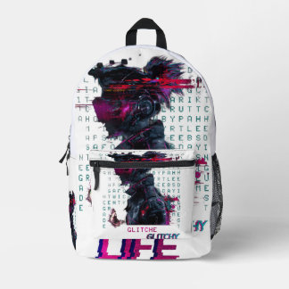 "Glitchy Vibes - Digital Art Backpack" Bedruckter Rucksack