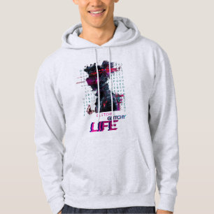 Glitchy Vibes - Futuristic Digital Art Hoodie