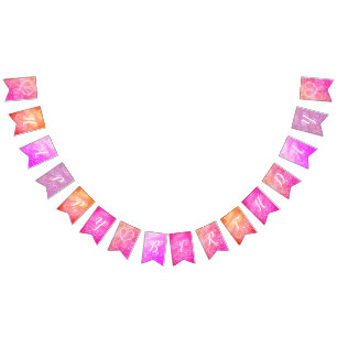 Glitering Heart Colorful Birthday Banner