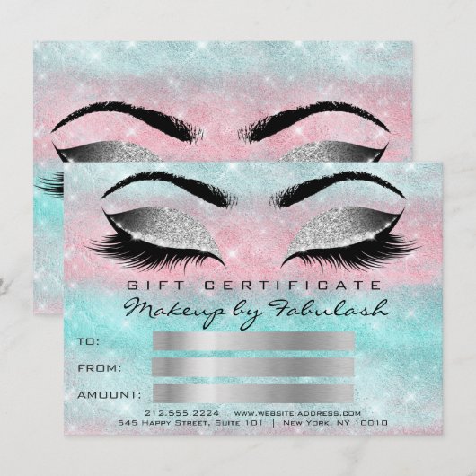 Glitte Lashes Gray Makeup Artist Geschenk (Vorne/Hinten)