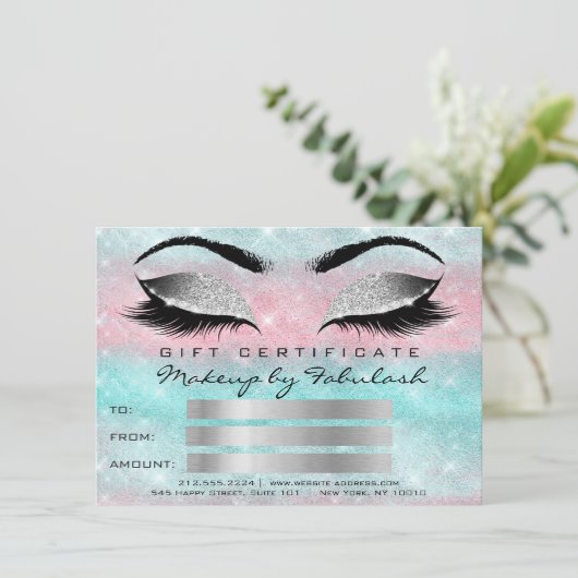 Glitte Lashes Gray Makeup Artist Geschenk (Stehend Vorderseite)