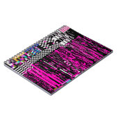 Glitted Retro VHS Bildschirm mit Flickern und gebr Notizblock (Linke Seite)