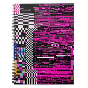 Glitted Retro VHS Bildschirm mit Flickern und gebr Notizblock