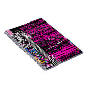 Glitted Retro VHS Bildschirm mit Flickern und gebr Notizblock (Rechte Seite)