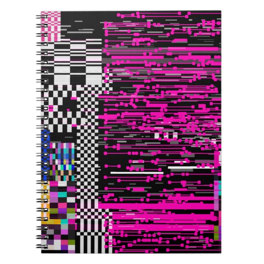 Glitted Retro VHS Bildschirm mit Flickern und gebr Notizblock (Vorderseite)