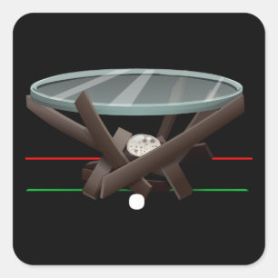 Glittenmöbel, die auf dem Glockenturm stehen Quadratischer Aufkleber