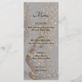 Glitter Alkohol Tinte Chic Flach Menü Menükarte (Vorderseite)