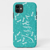 Glitter and dragonflies personalized  Case-Mate iP iPhone Hülle (Rückseite)