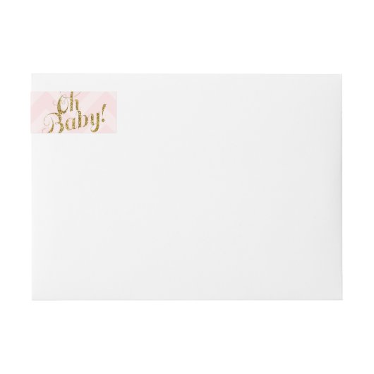 Glitter Baby Shower Return Address Labels Pink (Vorderseite)
