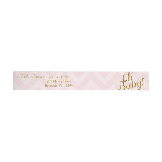 Glitter Baby Shower Return Address Labels Pink (Person)