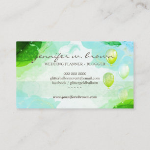 Glitter Ballons Party Eventplaner Glamour Visitenkarte