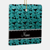 Glitter-Bikinibögen des Namerotkehlcheneies blaue Keramikornament (Rechts)