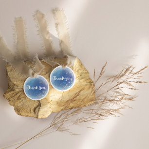 Glitter Blau Danke Traumhafte Hochzeit  Runder Aufkleber