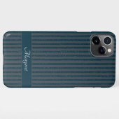 Glitter blue  | Minimal Modern Initial Monogram  iPhone Hülle (Rückseite (Horizontal))