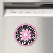 Glitter-Blumen-Brustkrebs-Bewusstseins-Design Magnet (In Situ (Geschirrspüler))
