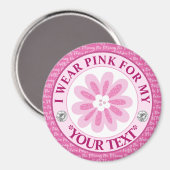 Glitter-Blumen-Brustkrebs-Bewusstseins-Design Magnet (Vorderseite/Rückseite)