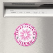 Glitter-Blumen-Brustkrebs-Bewusstseins-Design Magnet (In Situ (Geschirrspüler))