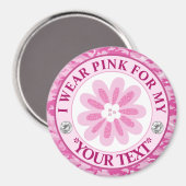 Glitter-Blumen-Brustkrebs-Bewusstseins-Design Magnet (Vorderseite/Rückseite)