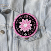 Glitter-Blumen-Tarnung Brustkrebs-Bewusstsein Button (Beispiel)