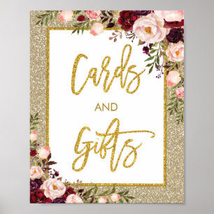 Glitter-Blumenkarten & Geschenke Hochzeitsposter-D Poster