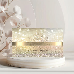 Glitter Bokeh Gold, Lotusblüten Yoga Visitenkarte