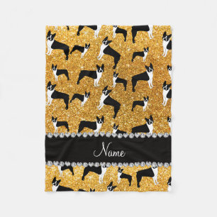 Glitter-Boston-Terrier des individuellen Namens Fleecedecke