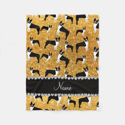Glitter-Boston-Terrier des individuellen Namens Fleecedecke (Vorderseite)