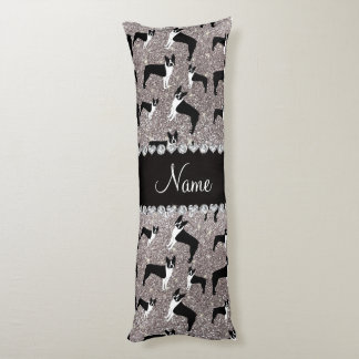 Glitter-Boston-Terrier des individuellen Namens Seitenschläferkissen