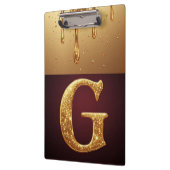 Glitter-Buchstabe G-Monogramm mit tropfender Flüss Klemmbrett (Links)