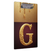 Glitter-Buchstabe G-Monogramm mit tropfender Flüss Klemmbrett (Rechts)