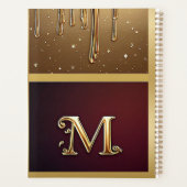Glitter-Buchstabe M-Monogramm mit tropfender Flüss Planer (Rückseite)