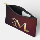 Glitter-Buchstabe M-Monogramm mit tropfender Flüss Zubehörtasche (Offen)