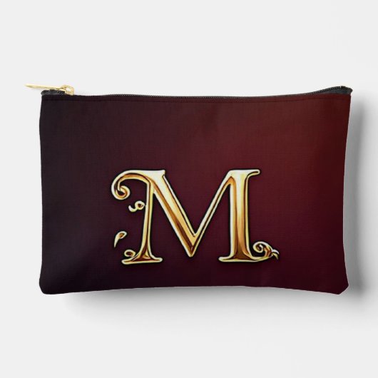 Glitter-Buchstabe M-Monogramm mit tropfender Flüss Zubehörtasche (Vorderseite)