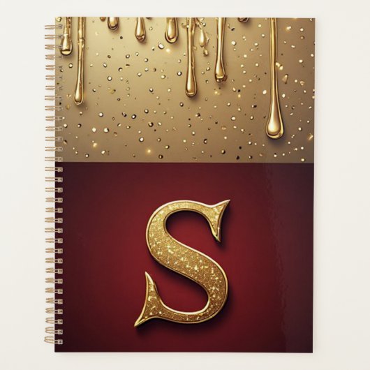 🌸 Glitter Buchstabe S Luxe Drip Funkeln Schreibti Planer (Vorderseite)