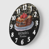 Glitter Cake Baker Konditor persönlich Große Wanduhr (Winkel)