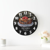 Glitter Cake Baker Konditor persönlich Große Wanduhr (Zuhause)