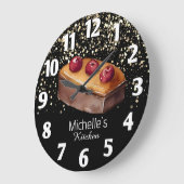 Glitter Cake Baker Konditor persönlich Große Wanduhr (Winkel)