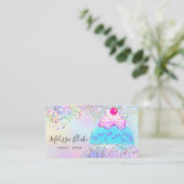 glitter cake logo faux pastel glitter  visitenkarte (Stehend Vorderseite)