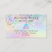 glitter cake logo faux pastel glitter  visitenkarte (Rückseite)