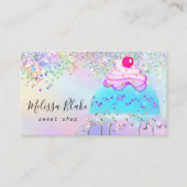 glitter cake logo faux pastel glitter visitenkarte (Vorderseite)