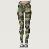 Glitter Camo Pattern – Sparkling Military-Inspired Leggings (Vorderseite)