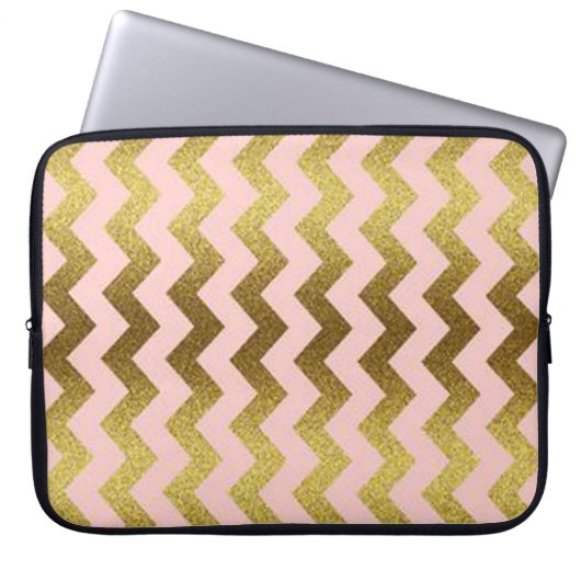 Glitter Chevron Laptopschutzhülle (Vorderseite)