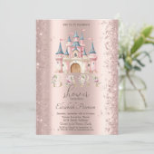 Glitter Confetti Frame Chic Castle Baby Shower Einladung (Stehend Vorderseite)