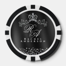 Glitter Crown Monogram Black