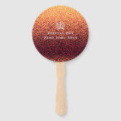 Glitter Crown Red Gold Fächer (Rückseite)