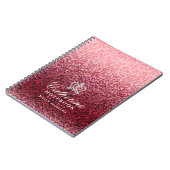 Glitter Crown Red Gold Notizblock (Linke Seite)