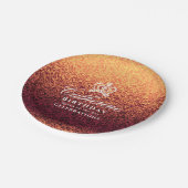 Glitter Crown Red Gold Pappteller (Schrägansicht)