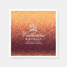 Glitter Crown Red Gold